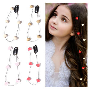 Extensiones de Cabello con Forma de Corazón para el Día de San Valentín, Pasadores, Tocado, Cuentas Acrílicas con Forma de Corazón, Accesorios para el Cabello - Product Image 1