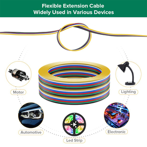 สายไฟ LED แบบยืดหยุ่น ESANN 2/3/4/5/6 ขา สำหรับไฟ LED แถบ 22AWG สายต่อขยายสำหรับแรงดันต่ำ 2/3/4/5/6 แกน - Product Image 6