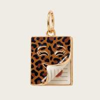 Pendentif Livre Magique Rétro Imprimé Léopard, Livre à Expressions Drôles de Dessins Animés, Accessoire DIY pour Bracelet et Collier, Petit Accessoire