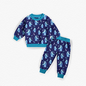 Pyjama bébé en viscose de bambou 95% et élasthanne 5%, 2 pièces, vente en gros, personnalisé, motif occidental, ensemble de pyjamas pour enfants en bambou - Product Image 6