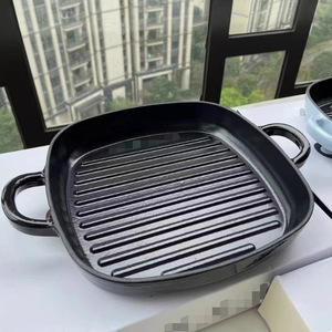 Poêle carrée en fonte sans revêtement, écologique, facile à nettoyer, 26 cm, de haute qualité, pour grillades de steaks, compatible gaz, pour <span class=keywords><strong>Smeg</strong></span> - Product Image 6
