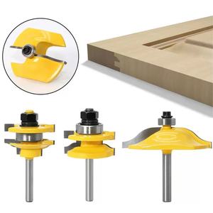 Ensemble de fraises pour portes de placard à panneaux surélevés L-N109 - 3 fraises en forme de ogee - Tige de 1/4 pouce - Outils de travail du bois - Fraises à tenons pour le bois - Product Image 3
