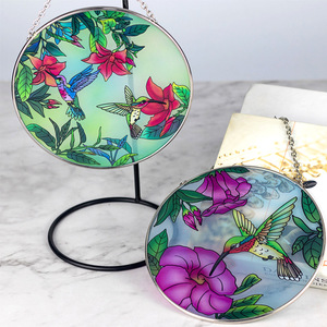 Handmade Glass Crafts Art Deco Metal Hanging Decoration Wall Cross-Border New Creative Pendant Wholesale Yappie/Yapai HD-020