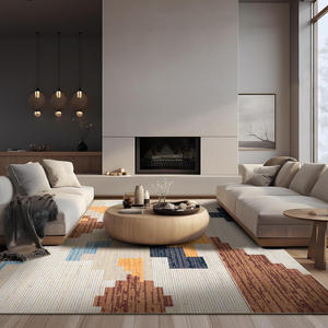 Alfombra de terciopelo cristalino con rayas abstractas de 200x300 cm, antideslizante, decoración para el hogar, sala de estar, sofá, mesa de centro - Product Image 1