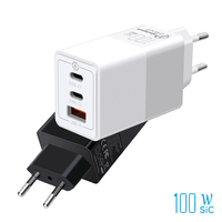 Colokan Dinding Mini Eu 65w/100w Multi-port Gan Pengisi Daya Cepat untuk iphone samsung apple macbook Ponsel Laptop Adaptor Daya Ac Dc