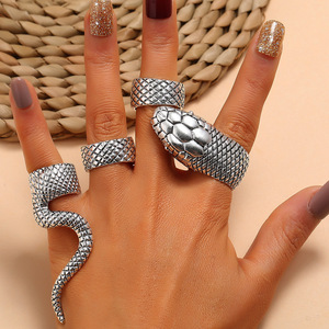 Punk Snake Jewelry <b>Set</b> Alloy Antique Silver Plated Women's Party <b>Bracelet</b> Ring <b>Set</b> - Product Image 6