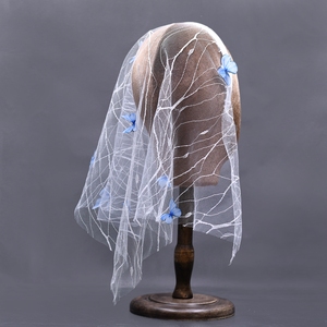 <span class=keywords><strong>Voile</strong></span> en dentelle courte YouLaPan M184 pour femmes, style bandeau avec décoration papillon 3D, adapté aux femmes aux cheveux courts - Product Image 6