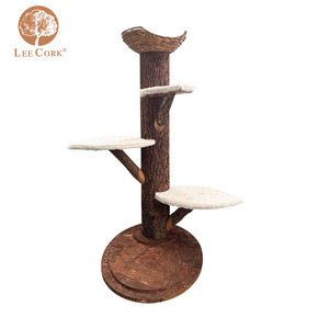 LEECORK Poteau à gratter pour meubles 70in Cat Condo Tree Tower Cadre d'escalade en liège naturel pour chatons Pet House Play - Product Image 2
