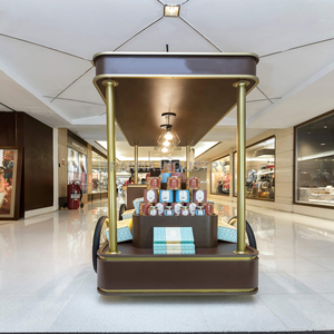 วัสดุแผ่นไม้เนื้อแข็งสำหรับตกแต่งภายใน ตู้ขายขนมสุดหรู ดีไซน์ทันสมัย ร้านขายกาแฟ - Product Image 3