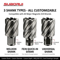 SUBORUI Broca anular de carburo de tungsteno TCT de alta resistencia de 50 mm de profundidad, cortador HSS para taladro magnético, corte de rieles de acero