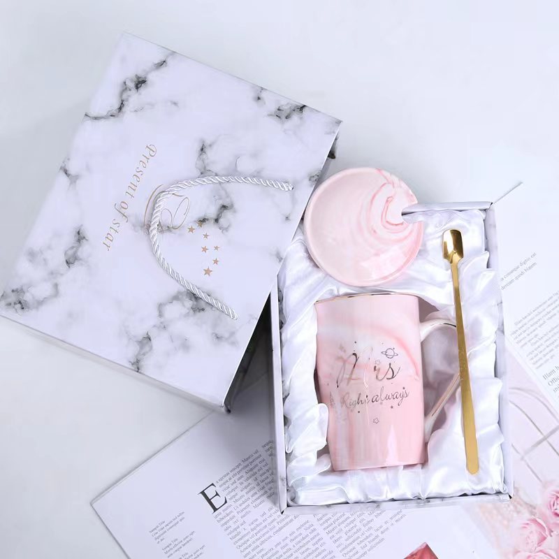 Pink marble single cup gift box