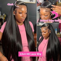 Perruques en cheveux naturels indiens, sans colle, avec dentelle frontale HD complète, cheveux vietnamiens alignés sur les cuticules, perruques frontales en dentelle HD pour femmes noires