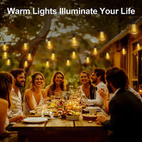 Guirlandes lumineuses à prises fixes ST38 E12 10M 20 ampoules IP44 étanches pour extérieur et intérieur, guirlandes LED, guirlandes de Noël