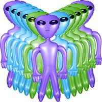 Personnalisé Pvc Durable Gonflable Alien Jouets Suspendus Alien Partie Décoration Jouets Anime Dessin Animé Poupée Jouet pour La Publicité