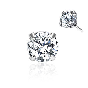 ต่างหูไทเทเนียม G23แบบไม่มีเกลียวติดหูสามเหลี่ยมรูปดาวแบบกดเครื่องประดับเพทายแบบเจาะละเอียด - Product Image 2