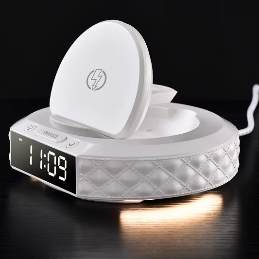 10W Digital Clock Wireless Charging Desktop Charger LED Smart Home Multi-Function Alarm Clock for Bedroom Hotel Use Bedside Use