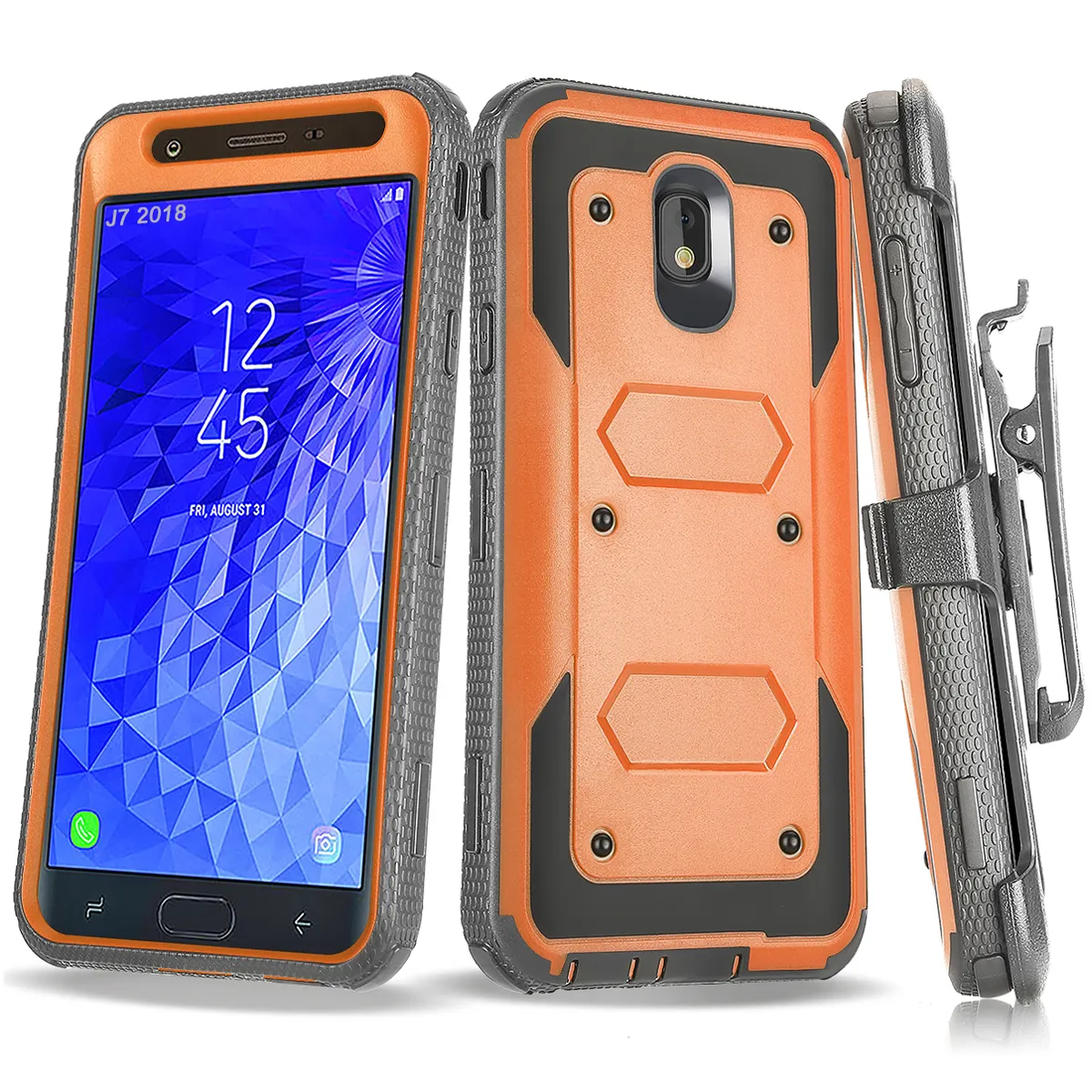 Robot Cover For Samsung Galaxy J3 J5 J7prime Note 20 3 in1 Tri Layer Full Protection Belt Clip Mobile Case Covers