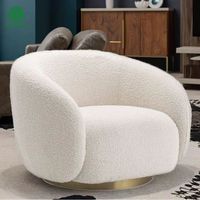 Moontree Petit Teddy Boucle Lounge Loisirs Relax Accent Fauteuil Rembourré Moderne Luxe Canapé Simple Fauteuil de Salon