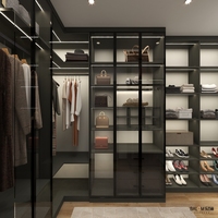 Armoire en verre haute brillance au design traditionnel avec portes en verre trempé Stockage de grande capacité pour appartements