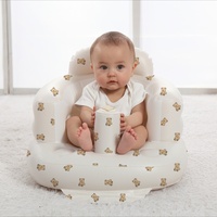 Chaise d'apprentissage et de repas gonflable multifonctionnelle pour bébé, grande capacité, en PVC blanc, portable, pour salon, cuisine, salle de bain