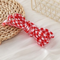 Gantungan Kunci Houndstooth Paracord 5mm Tali Polyester Kepang Warna-warni DIY Tali Tas Y2K Aksesoris Lanyard Selempang Keren Manis
