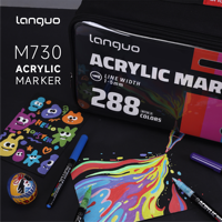 LANGUO – Lot de 288 marqueurs acryliques liquides à pigments intenses, gamme complète de couleurs, kit de papeterie artistique
