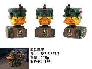 Jizai personnalisé blocs de construction drôle militaire soldat canard uniforme <span class=keywords><strong>Forces</strong></span> armées canard blocs de construction ensemble fait à la main Artware cadeau - Product Image 3