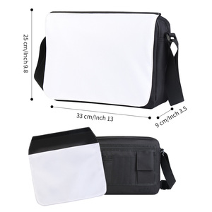 Sac bandoulière vintage décontracté vierge avec motif lettre pour impression par sublimation, unisexe, noir, bleu, rouge - Product Image 2