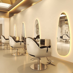 Miroir mural LED moderne de style européen pour salon de coiffure, meuble multifonctionnel avec garantie pour la coupe de cheveux - Product Image 5