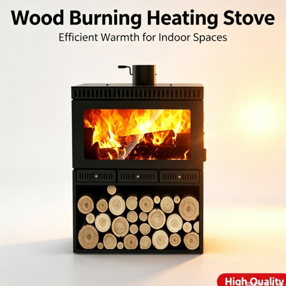 Indoor Cast Iron Wood Burning Fireplace Real Fire Heating Stove for ...