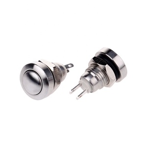 Pequeño 8mm Anti-vandalismo de Metal momentáneo OFF-() cuerno bell interruptor de botón de empuje - Product Image 1
