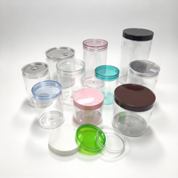Pot en plastique PET transparent de qualité alimentaire 360ml 380ml 450ml Contenant cylindrique avec couvercle à vis en PET pour l'emballage alimentaire