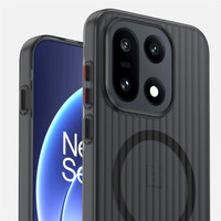 Étui magnétique à grille ondulée effet peau pour OnePlus 15 / Ace 6 - Coque rigide semi-transparente mate antichoc