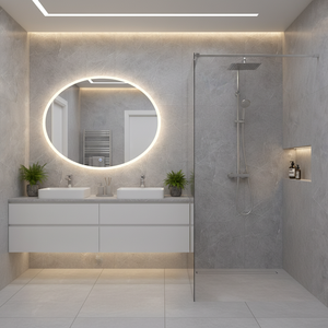 WOOJOO WELLBOARD Panneaux muraux de douche géométriques modernes pour salle de bain, imperméables et ignifuges, écologiques, à usage domestique, meilleure vente - Product Image 3
