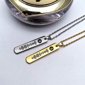 Collier gravé au laser en acier inoxydable <span class=keywords><strong>Spotify</strong></span> Music Scan Code de partage de code personnalisé bricolage - Product Image 4