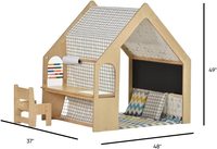 Top produits tente en bois pour bébé, petites maisons de jeux à tableau noir avec table et chaise