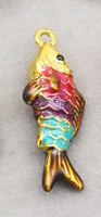 Pendentif en acier inoxydable goutte à goutte Koi carpe poisson tropical tortue breloque pour la fabrication de bijoux à bricoler soi-même
