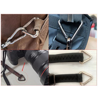 Klip Gantungan Kunci Carabiner Segitiga, Pengait Terbuka, Penjepit Tas, Konektor Gesper, Pengait Segitiga untuk Aksesoris Perlengkapan Tas