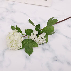 M185-Hortensia blanca de alta calidad, arbusto de flores artificiales, tallos de hortensia, flores de seda de tacto Real - Product Image 6