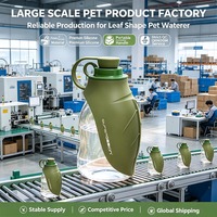 Bouteille d'eau pour chien 300 ml, mignonne et légère, avec bol d'alimentation en silicone, corde de suspension et matériau sûr pour les animaux, anti-fuite, portable pour les humains