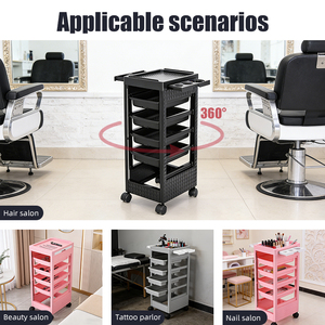 Carrito de Peluquería Multiusos con Ruedas Resistentes al Cabello, Carrito de Peluquería de Plástico para Estilistas y Barberos - Product Image 4