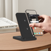 Station de charge sans fil magnétique pliable 3 en 1, charge rapide 15W, support portable pour téléphone, montre et écouteurs