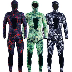 Combinaison de plongée pour homme en néoprène 3 mm à capuche, manches longues, impression par sublimation, imperméable, pour la plongée et la pêche - Product Image 1