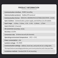 Módulo de adquisición de entrada analógica de 8 canales y 24 bits 4-20MA RS485 Interfaz de entrada digital de red Ethernet/IP de E/S remota para entrada