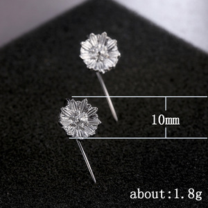 Orecchini pendenti lunghi a girasole da donna, orecchini creativi a gancio floreale, gioielli alla moda per l'orecchio - Product Image 5