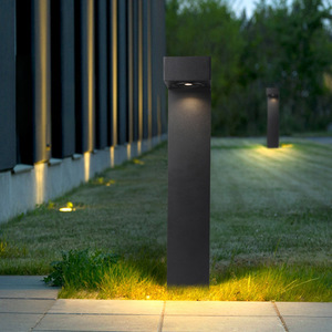 <b>Solar</b> LED Lawn <b>Light</b> Black Aluminum IP65 Water-Resistant Garden Lamp <b>Post</b> Motion Sensor 5000K Daylight 30000 Hours Lifespan - Product Image 3