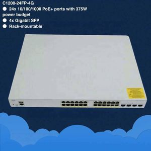 Commutateur géré intelligent Cisco Catalyst 1200 C1200-24FP-4G, 24 ports, 370W PoE, Full Gigabit, 4xSFP Uplink - Product Image 1