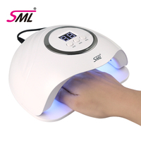 Lampe à ongles UV LED SML avec cadre circulaire, affichage numérique, plusieurs réglages de minuterie, base amovible pour salon de manucure et manucure à domicile