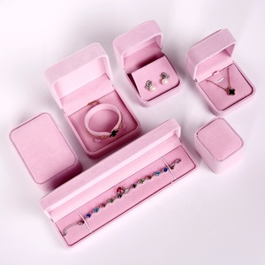 luxury custom embossed logo printed gift velvet paper jewelry box