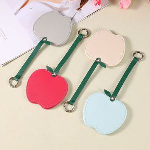 Colorful Korean Style Fruit Shape Makeup <b>Mirror</b> Custom PU Leather Rotate <b>Small</b> <b>Mirror</b> Keychain Portable Bag Accessory for Women - Product Image 4